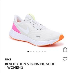 Nike revolution 5 running shoe orange/pink/white